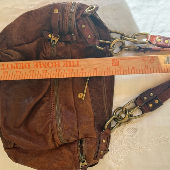 Vintage Fossil Brown Leather Shoulder Bag - Picture 3 of 14